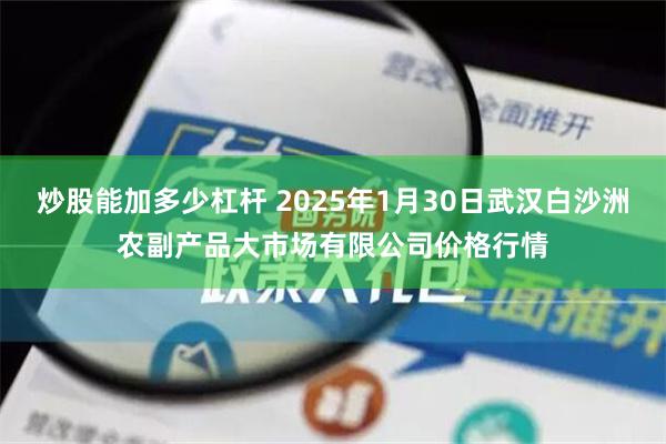 炒股能加多少杠杆 2025年1月30日武汉白沙洲农副产品大市场有限公司价格行情